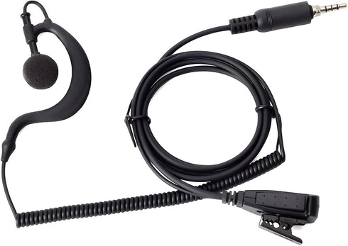 HYS G Shape Earpiece Headset with Built-in line mic PTT(Push to Talk) Ear Hook Earpiece Waterproof Jack for Yaesu Vertex VX-6R VX-7E VX-127 VX-170...