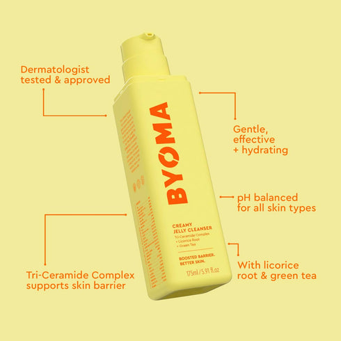 BYOMA Creamy Jelly Cleanser - Hydrating Facial Cleanser for Skin Barrier Repair -Tri-Ceramide Face Wash for Sensitive Skin & All Skin Types - Gent...