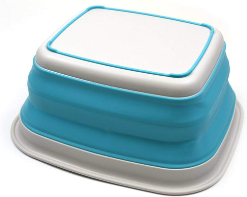SAMMART 7.7L (2 Gallon) Collapsible Tub - Foldable Dish Tub - Portable Washing Basin - Space Saving Plastic Washtub (Bright Blue, S)...