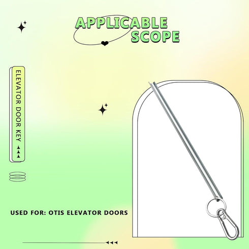 Half Moon Elevator Door Key,Heavy Duty Large Lunar Elevator Door Key for Otis,Comes with a Metal Keyring Keychain,1 piece, Silver...
