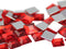 8mm Flat Back Square Acrylic Rhinestones Small Face Gems Body Jewels Card Making Embelishments - 75 Pieces (Red Ruby A05)...