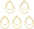 PandaHall 10pcs Light Gold Open Back Bezel Charms Epoxy Resin Pressed Flower Blank Teardrop Frame Hollow Pendants for UV Resin Jewelry Making Chok...