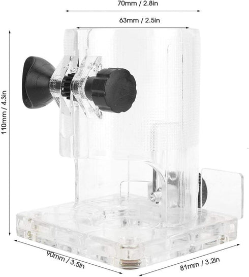 Woodworking Trimmer Router Transparent Plastic Base Power Tool Protective Accessory Base with Adjustment Knob(Thicker)...
