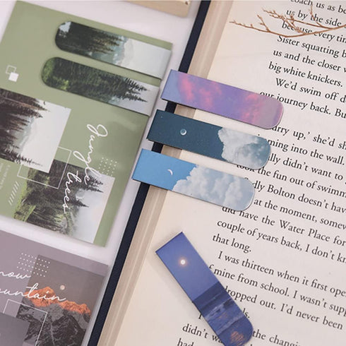 24 Pieces Bookmark, Magnetic Book Markers Landscape Magnetic Bookmarks Magnet Page Markers Set Assorted Book Marks for Students Reading (QS101)...