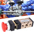 MV-10A Pneumatic Mechanical Valve 2 Position 5 Way Spring Return Push Button 1/4In PT Reversing Valve Spring Compressor Momentary Air Valve Push B...
