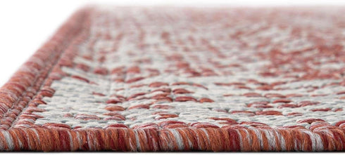 Unique Loom Outdoor Traditional Collection Area Rug - Timeworn (2' x 3' 1" Rectangle Rust Red/Gray)...