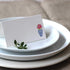 Nancy Nikko Place Cards with Blue and White Ginger Jar with Pink Flowers for Weddings, Showers, and Dinner Parties. Table Tent Style, Scored for E...