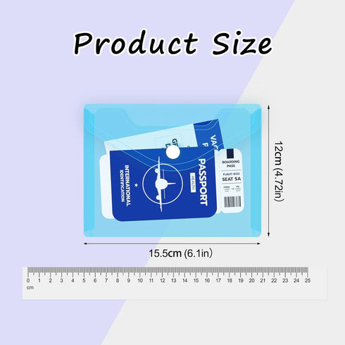 GoodSing Plastic Envelopes,10 Pack Clear Envelopes A6 Reusable Pouches Document File Organizer,Plastic Envelopes with Snap Closure for Money Recei...