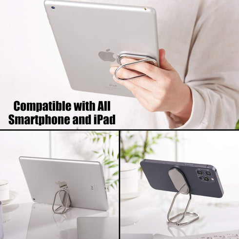 Phone Ring Holder Finger Kickstand Foldable Cellphone Back Stand 360° Rotation Metal Ring Grip Holder for Magnetic Car Mount Compatible with iPhon...