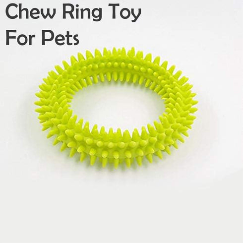 2Pcs Pet Chew Ring Toy Soft Dental Rubber Puppy Teeth Cleaning Healthy Gums Spike Ring Chew Toy for Cat and Dogs (9cm)...