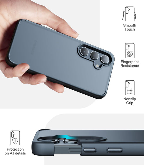 Shockproof Designed for Samsung Galaxy S24 Case, 12FT Military Grade Drop Protection, Slim Semi-Clear Matte Hard Back & Soft Edge Galaxy S24 Case ...