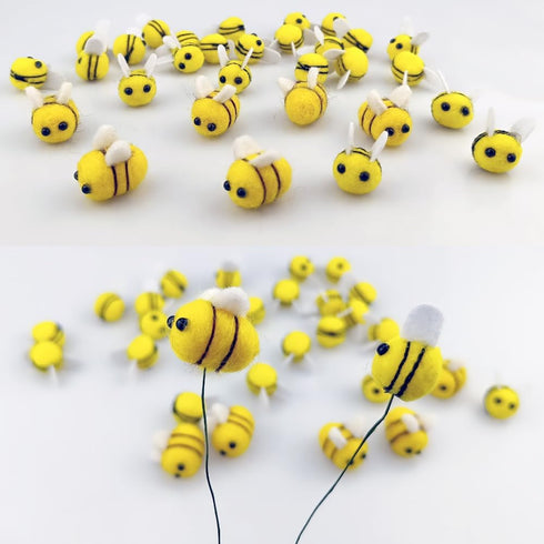 30 PCS Wool Felt Bees Cute Felt for Crafts Mini Bee Plush Decor for Baby Shower Gender Reveal Decoration Nursery Tent DIY Crafts...