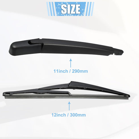 ACROPIX Rear Windshield Wiper Blade Arm Replacement Set OEM Quality Fit for Nissan Rogue 2009-2020 for Nissan X-trail 2014-2020 - Pack of 2...