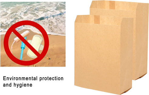 Small Paper Bags, Feminine Hygiene Bags, 100 Sanitary Disposal Bags, Feminine Disposal Bags, Used for Sanitary Napkins, Cotton Slivers, Desserts...