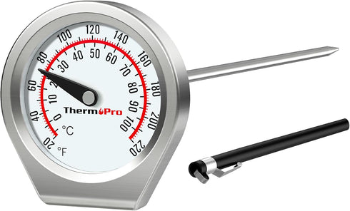 ThermoPro Dial Instant Read Meat Thermometer for Cooking, Grill Food Thermometer with Glass Lens, Portable Kitchen Thermometer with 5'' Stainless ...
