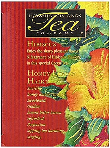 Hawaiian Islands Tea Company Hibiscus Honey Lemon Tropical Green Tea, All Natural - 20 Teabags (1 Box)...