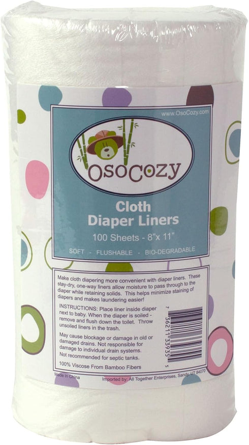 OsoCozy Flushable Diaper Liners - Make Cloth Diapering Convenient with Easy, Quick, Cloth Diaper Liners - Super Soft and Gentle on Baby’s Skin...
