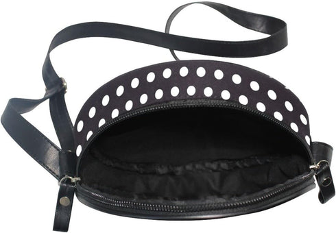 Round Crossbody Bag Small Circle Purse Zip Handbag for Women...