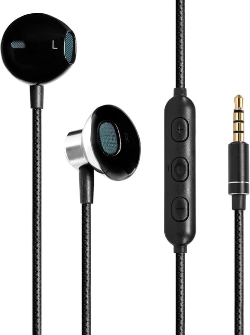 Wired Earbuds with Microphone, 3.5mm Corded Headphones with Volume Control Compatible with iPhone/iPad/iPod/Computer/Laptop, Black...