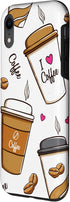 iPhone XR Cute Coffee Cups i love coffee for coffein junkies Case...