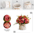 Artificial Flowers Fake Flowers Silk Rose Bouquets Decoration with Ceramics Vase for Table Home Office Wedding (Red Bud)...
