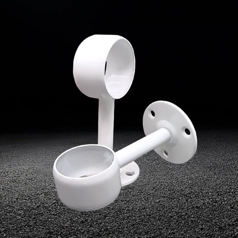 2 pieces of 32mm diameter curtain rod shower curtain wardrobe rod frame pipe flange, ceiling curtain hook, closet rod bracket, white surface treat...
