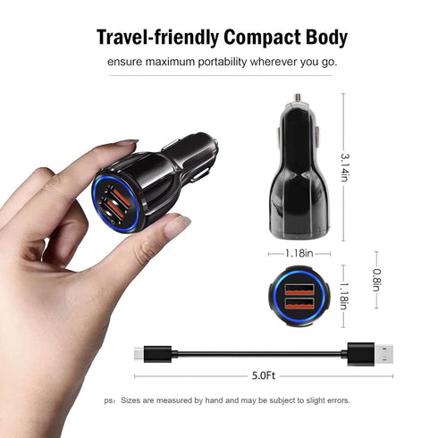 Fast Car Charger Adapter USB C Charging Cable Cord for T-Mobile REVVL 6 PRO 5G/REVVL V+ 4 4+ 2 Plus 4 Plus/Revvlry+, Cat S62 Pro S62 S61 S52 S22, ...