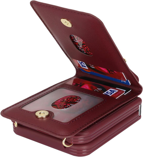 Cavor for Samsung Galaxy Z Flip 4 Case Wallet with for Women,Galaxy Z Flip 4 Case with Strap,Crossbody Strap Lanyard Card Holder Stand,Flip 4 Phon...