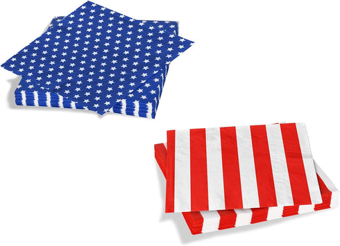 Gatherfun American Flag Patriotic Party Supplies Disposable Paper Napkins Cocktail Napkins for Veterans Day Election Day 4th of July Independence ...