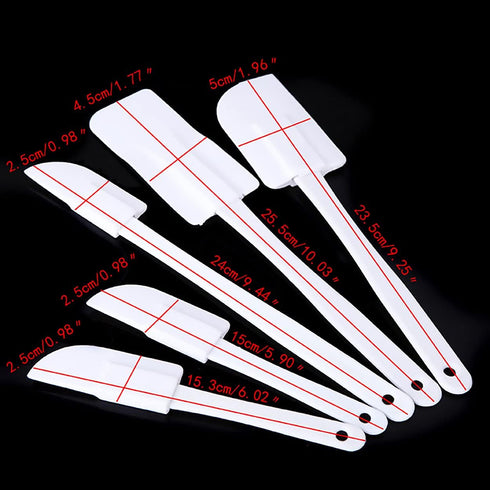 Baking Spatula Set of 5, Non-stick Rubber Plastic Scraper Spatulas Cream Scraping for Cake Cream Mixing Cooking Gadget, BPA Free, Dishwasher Safe,...