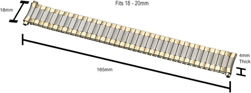 Alpine Stainless Steel Expansion Watch Band - Mens Stretch & Wrist Watch Band with Squeeze Ends - Flexible Replacement Watch Bands for Women & Men...