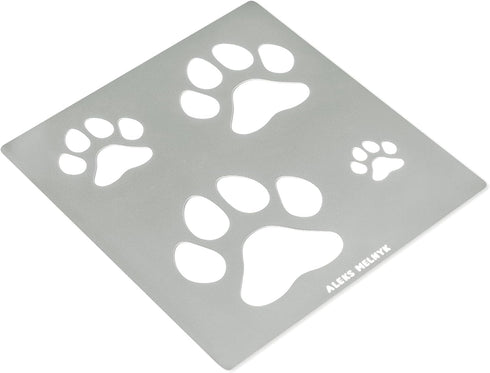 Aleks Melnyk No.61 Metal Stencils Paw Print for Painting on Wood, Tiger Print Stencil, Dog Paw, Puppy Paw, Small Cat Paw, Dog Footprint Stencil, P...
