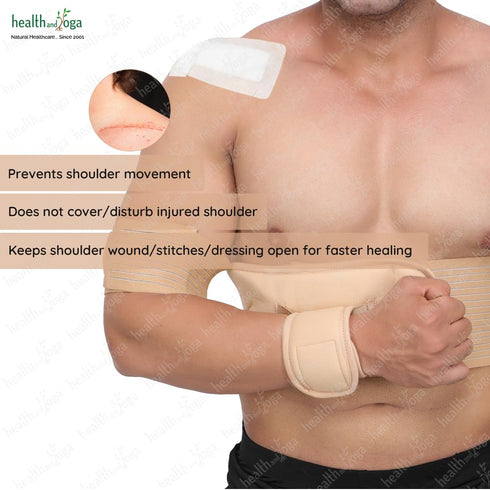 HealthAndYoga™ GuardNHeal Arm Sling Shoulder Immobilizer for Women and Men – Rotator Cuff Support Brace and Shoulder Sling - Left or Right - Adjus...