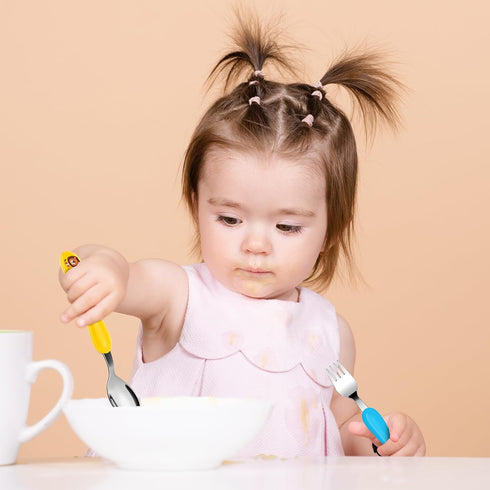 Lehoo Castle Toddler Utensils Kids Silverware, 6pcs Safety Stainless Steel Toddler Fork Spoon Knife Set, Children Flatware Set, Safety Utensils fo...