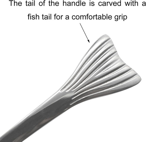 2Pcs 6.3inch Fish Spoon 18/10(304) Stainless Steel Flatware for Soup Porridge Dessert Cereal Rice(Silver)...