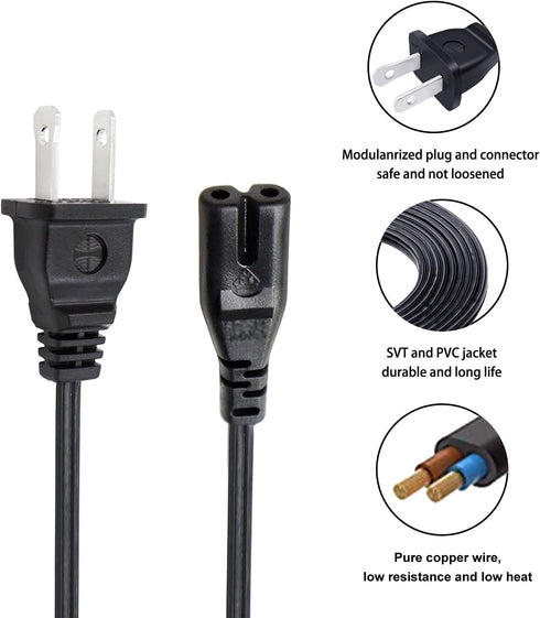 Power Cord for JBL Partybox On-The-go 300 Link View 500 Speaker Cinema Soundbar Subwoofer SB100 SB200 SB250 SB350 SB400 Sound Bar System 2 Prong 8...