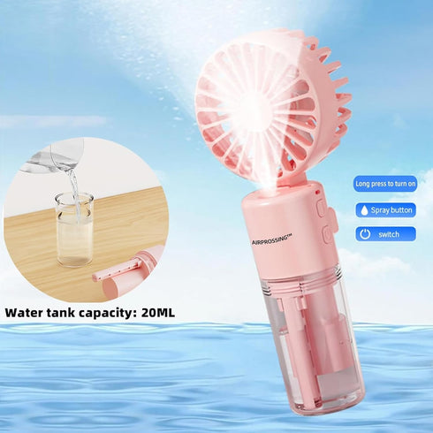 Portable Handheld Misting Fan?Rechargeable Battery Operated Spray Water Mist Fan Foldable?4 Speeds?Small Personal Cooling Fans for Outdoor,Travel,...