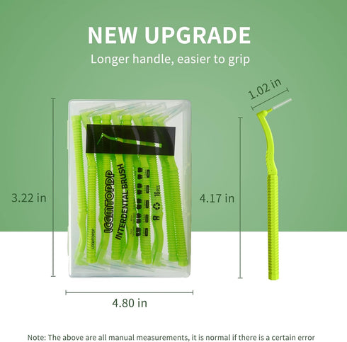 32 Count Interdental Brush Cleaners Dental Brushes Toothpick Tooth Flossing Head Oral Dental Hygiene Brush Interdental Angle Brushes with Portable...