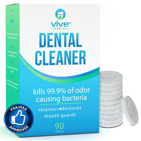Night Guard Cleaner Tablets - Retainer & Denture Tabs for NightGuard, Mouthguard - Removeable Partial or Full False Teeth - Overnight, Antibacteri...