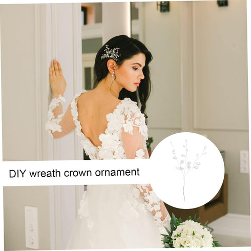 Artificial Bouquet Stems with Acrylic Bead Drops Flower Sticks Wedding Craft Decoration 50pcs...