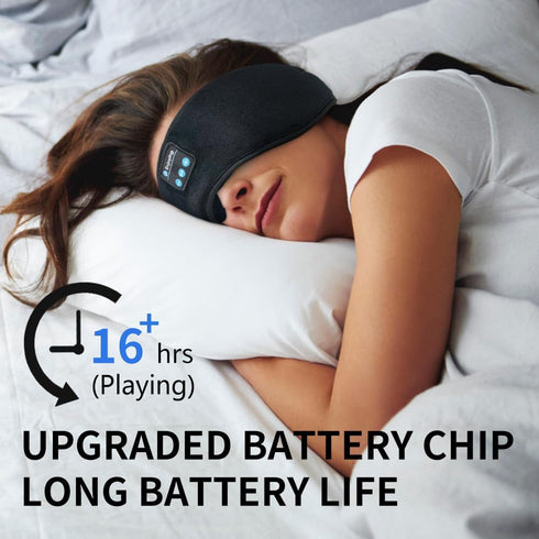 Bluetooth Headphones Headband Eye Mask Wireless Bluetooth Sleep Mask for Side Sleepers Velcro Adjustable Bluetooth 5.2 Speaker Microphones Airplan...