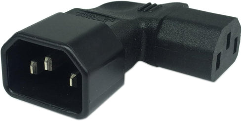 Cerrxian Left Angle IEC 320 C14 3 Pin Male to C13 Female PDU PSU UPS Power Extension Adapter Receptacle for LCD LED TV Wall Mount...