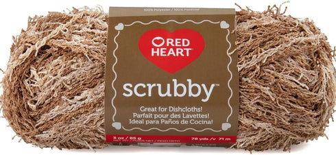Red Heart Scrubby Yarn – Polyester Specialty Yarn – Almond...