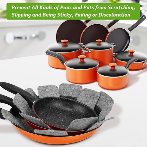 BOYAN Pot and Pan Protectors, Set of 12 and 3 Different Size, Cookware Dividers Pads/Stacking Pan Protectors/Pot Separators Pads for Protecting an...