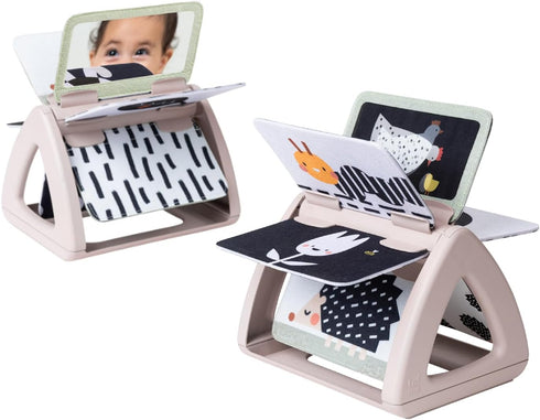 Taf Toys Black & White Rattling Spinning Book High Contrast Newborn Baby Toy 0-6 6-12 Months with Mirror for Visual Stimulation, Tummy Time & Earl...