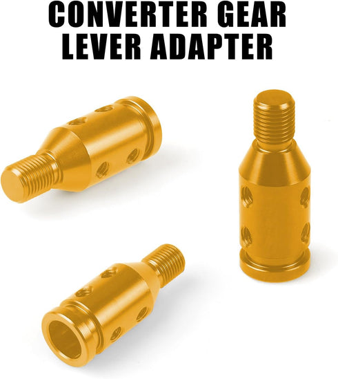 1 PC M12 x 1.25 Universal Shift Knob Adapter, Aluminum Alloy Transmission Gear Stick Shift Connector, for Non Threaded Shifters (Gold)...