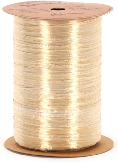 Berwick Offray Pearlized Oatmeal Brown Raffia Ribbon, 1/4'' Wide, 100 Yards, 7MM...