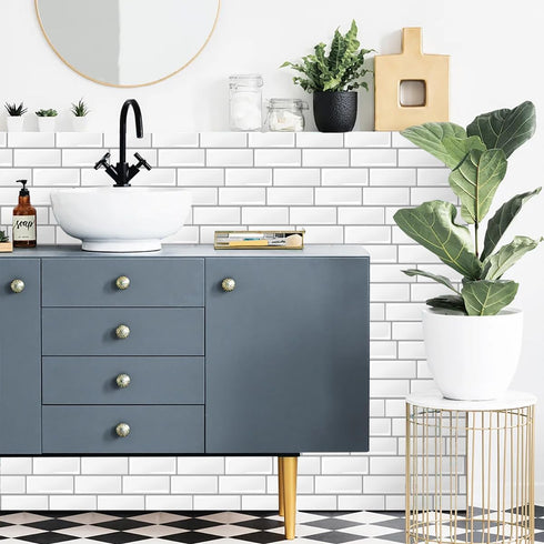 Livebor Backsplash Peel and Stick Wallpaper Tile Contact Paper 11.8inch x 78.7inch Kitchen Backsplash Wallpaper Countertops Waterproof Wallpaper S...