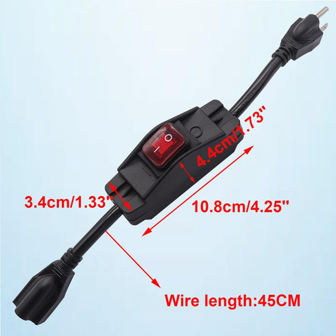 TWTADE 3 Prong Extension Cord with Waterproof Inline Switch On/Off 14AWG 1.5FT Outlets Power Cords Heavy Duty Extension Cord 30A 125V/15A 250V AC ...