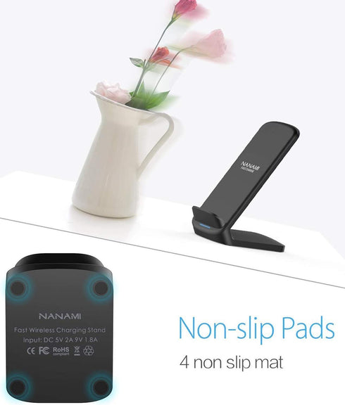 NANAMI Fast Wireless Charger, Qi Certified Wireless Charging Stand with QC3.0 Adapter USB Charger for iPhone 15/14/13/12/SE 2020/11/XS Max,10W Com...